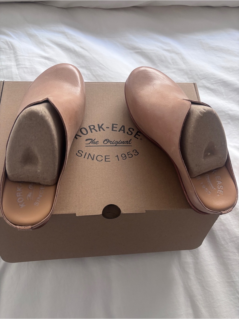 Kork-Ease Tan Leather Clog/Mule Shoes Size (Womens size 7)